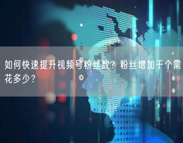 如何快速提升视频号粉丝数？粉丝增加千个需花多少？