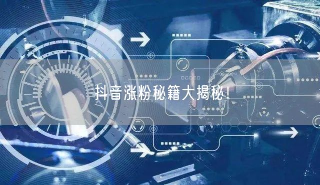 抖音涨粉秘籍大揭秘！