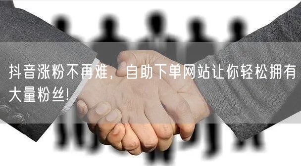抖音涨粉不再难，自助下单网站让你轻松拥有大量粉丝!