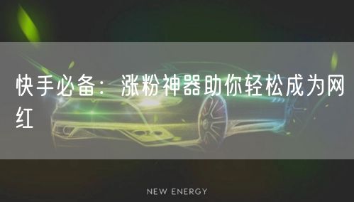 快手必备：涨粉神器助你轻松成为网红