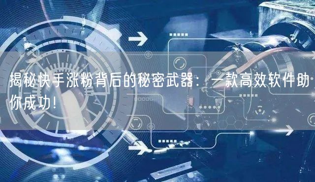 揭秘快手涨粉背后的秘密武器：一款高效软件助你成功！