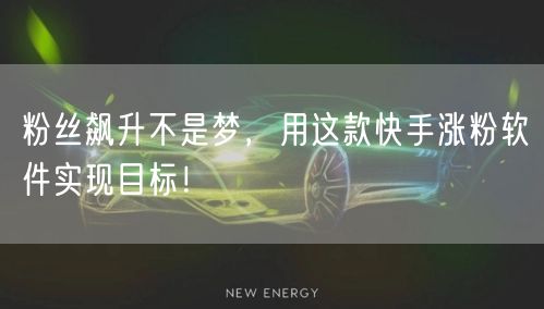 粉丝飙升不是梦，用这款快手涨粉软件实现目标！