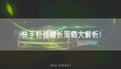 快手粉丝增长策略大解析！