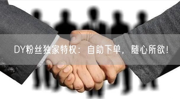 DY粉丝独家特权：自助下单，随心所欲！