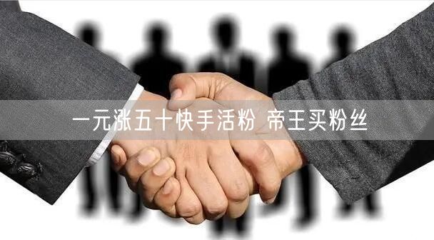 一元涨五十快手活粉 帝王买粉丝
